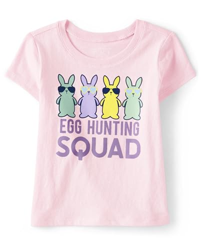 The Children's Place Baby Girls' Egg Hunting Squad Graphic Short Sleeve Tee