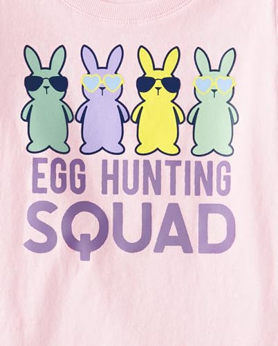 The Children's Place Baby Girls' Egg Hunting Squad Graphic Short Sleeve Tee