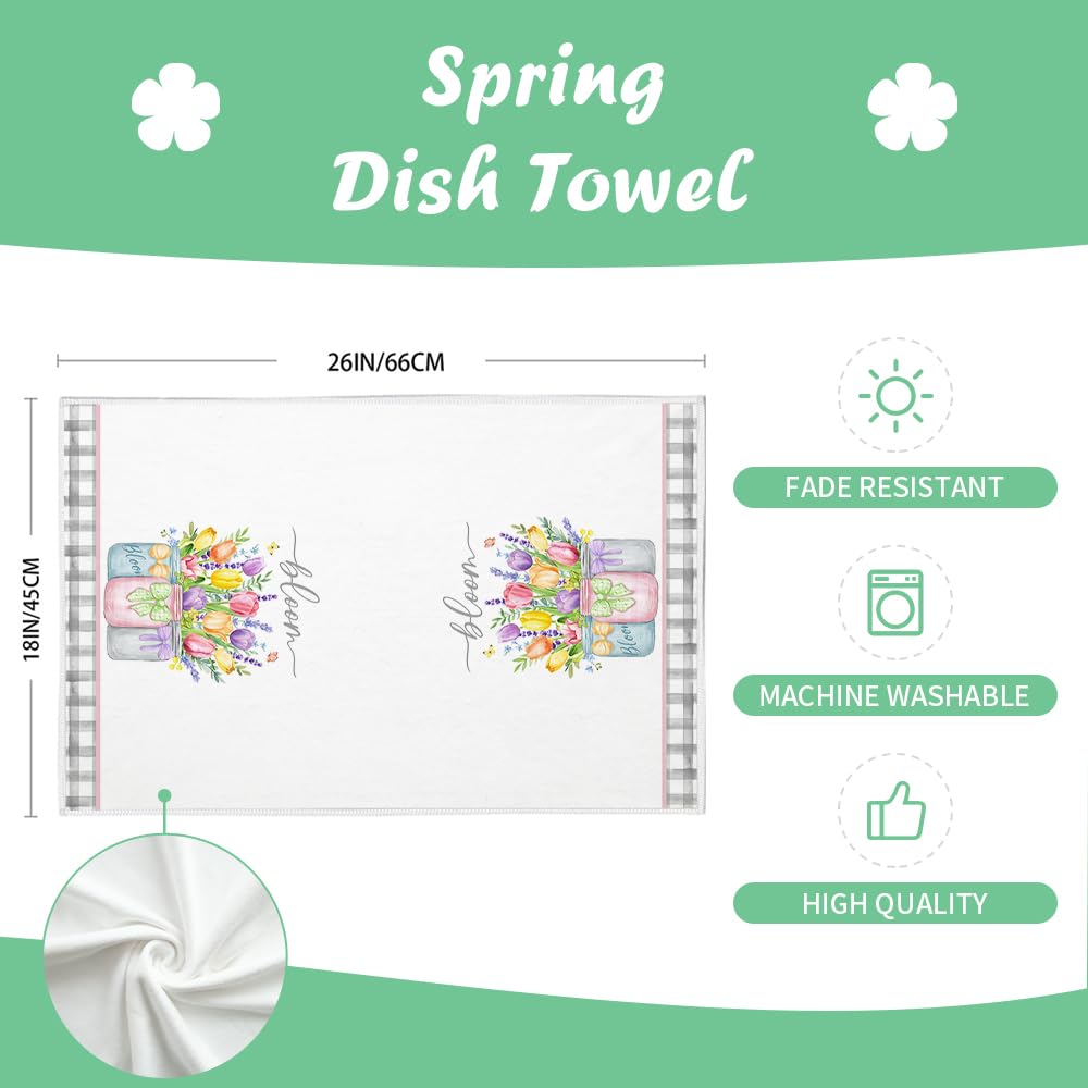 Tulip Spring Kitchen Towels Dish Towels Set of 2