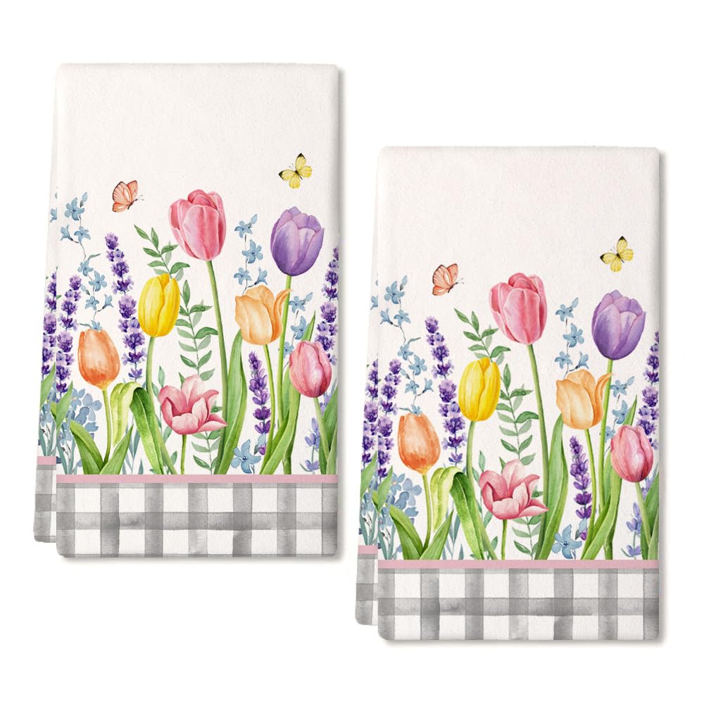 Tulip Spring Kitchen Towels Dish Towels Set of 2