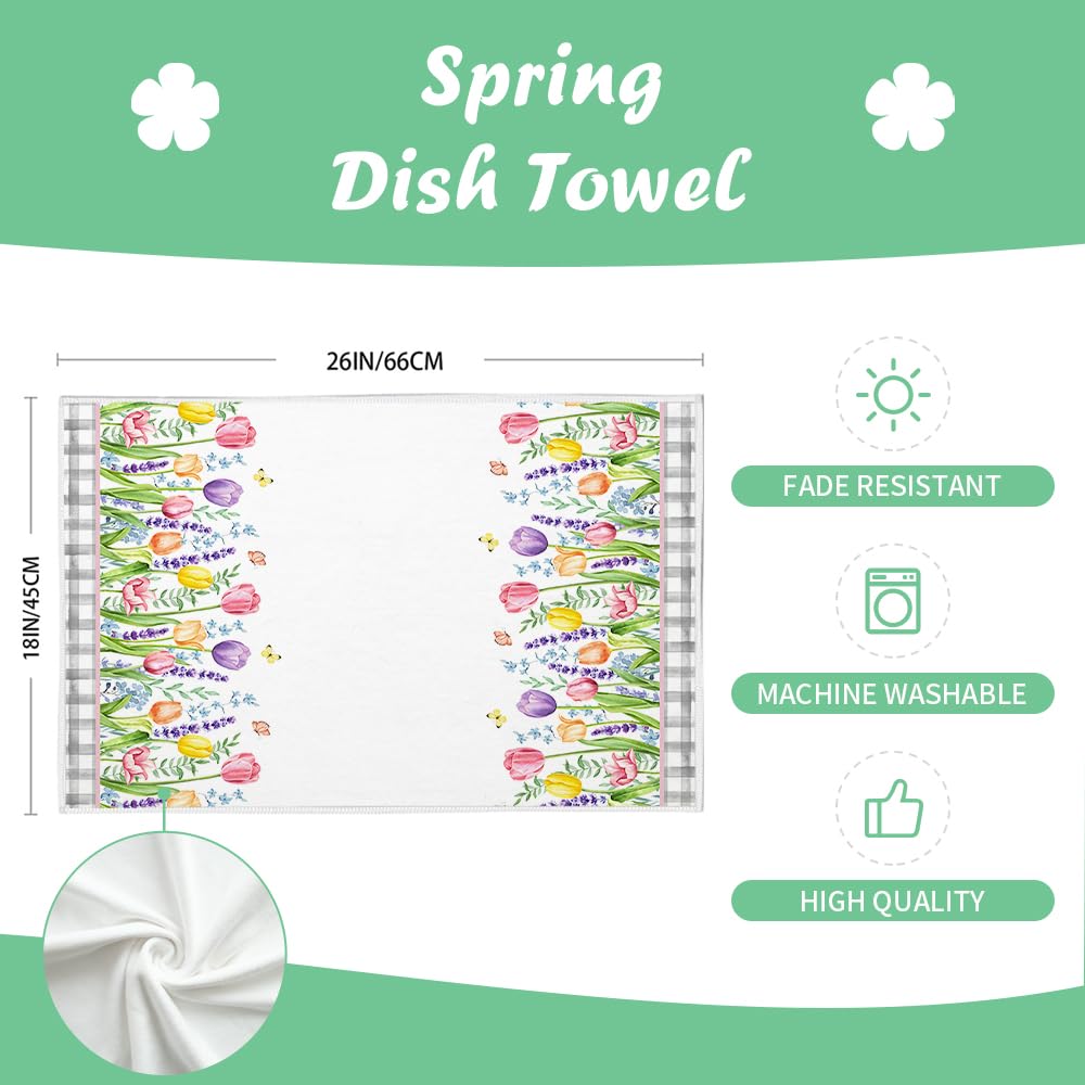 Tulip Spring Kitchen Towels Dish Towels Set of 2