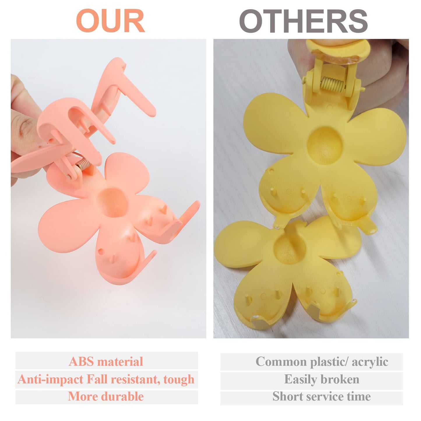 Spring Color Flower Claw Clips