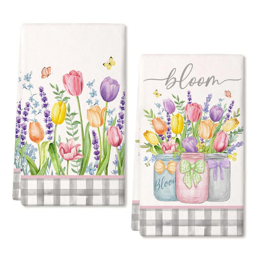 Tulip Spring Kitchen Towels Dish Towels Set of 2