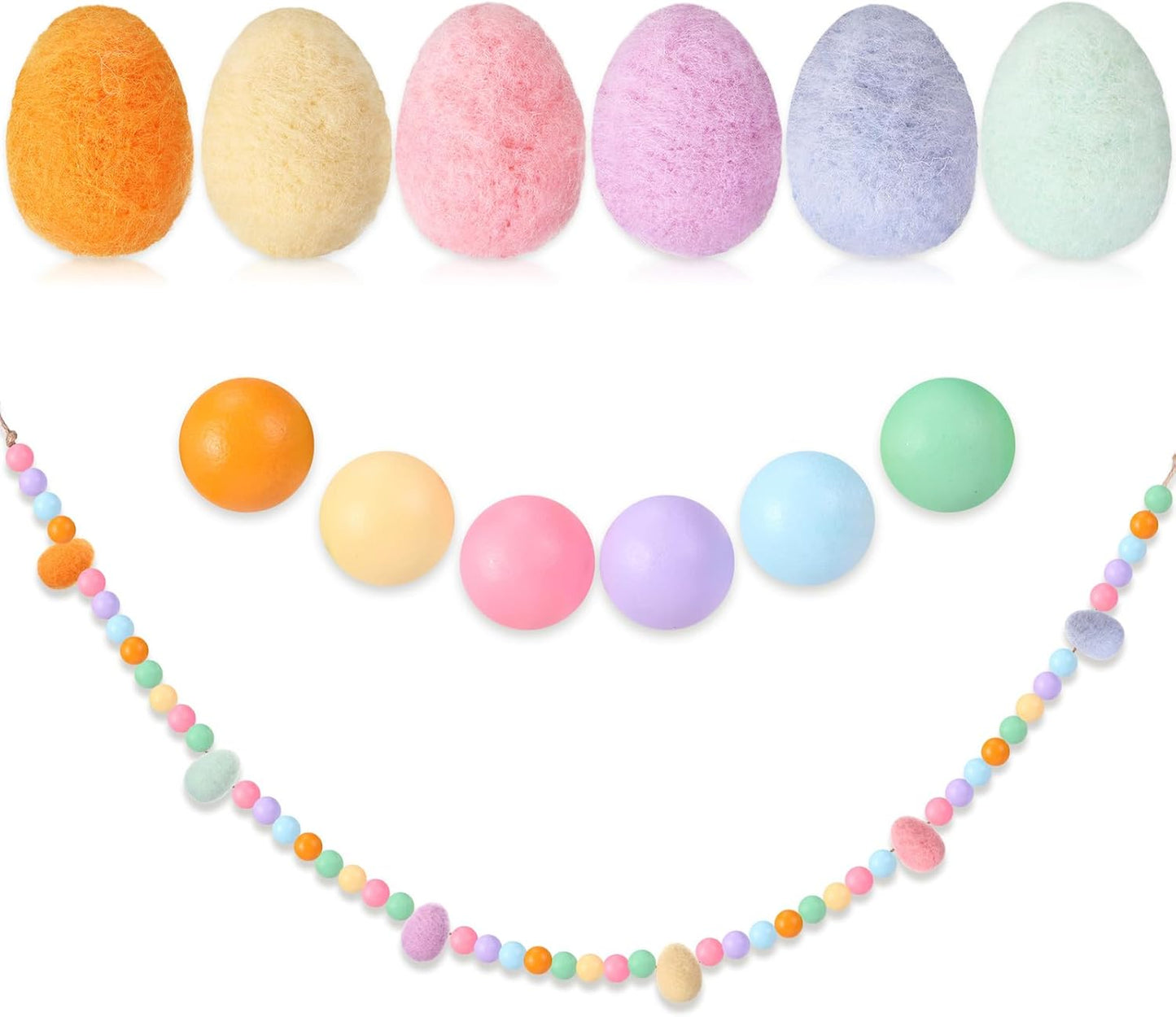 Easter Wood Beads Garland