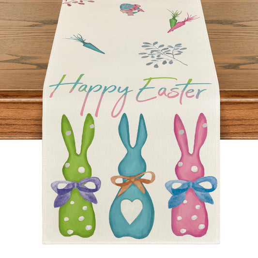 Bunny Happy Easter Table Runner