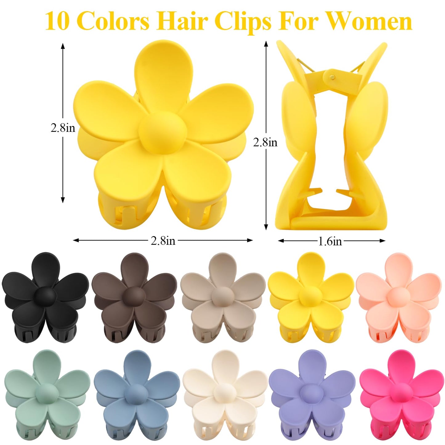 Spring Color Flower Claw Clips