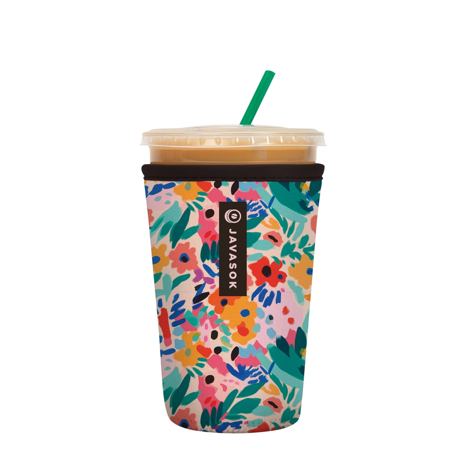 Sok Iced Coffee & Cold Soda Insulated Neoprene Cup Sleeve (Spring Bouquet, Small: 16-42oz)