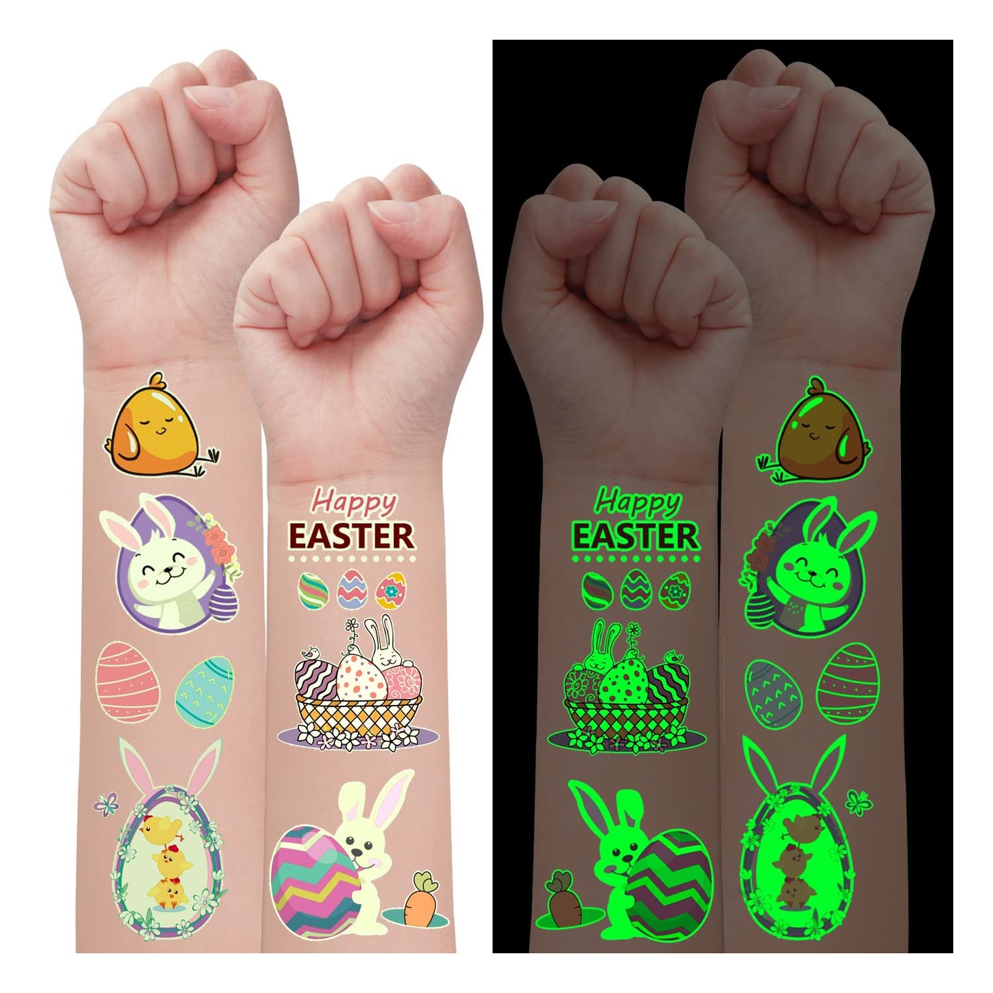 Luminous Easter Temporary Tattoos