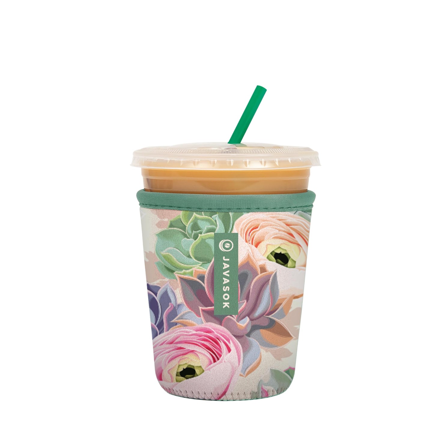 Sok Iced Coffee & Cold Soda Insulated Neoprene Cup Sleeve (Spring Bouquet, Small: 16-42oz)