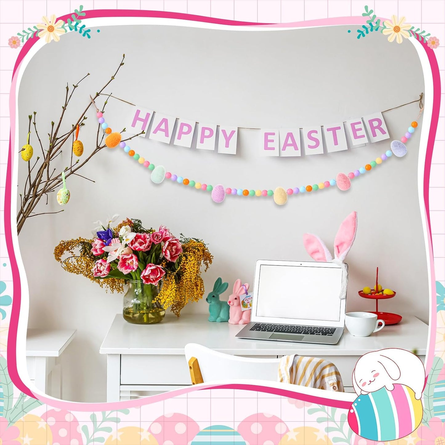 Easter Wood Beads Garland