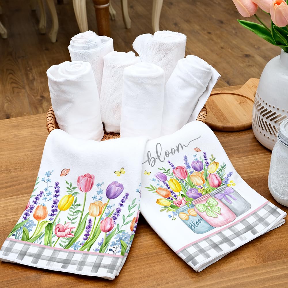 Tulip Spring Kitchen Towels Dish Towels Set of 2