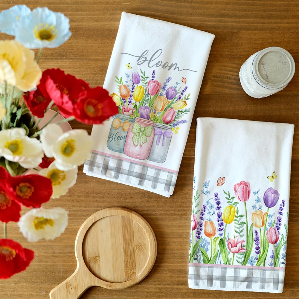 Tulip Spring Kitchen Towels Dish Towels Set of 2