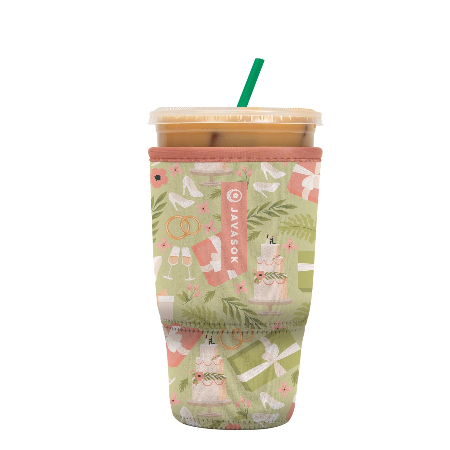 Sok Iced Coffee & Cold Soda Insulated Neoprene Cup Sleeve (Spring Bouquet, Small: 16-42oz)