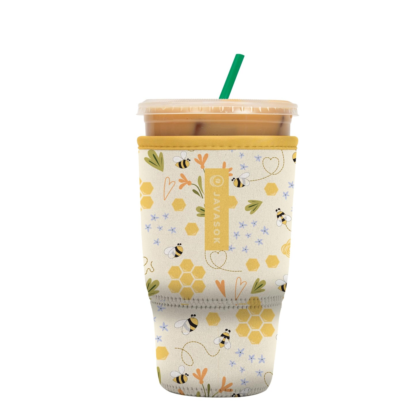 Sok Iced Coffee & Cold Soda Insulated Neoprene Cup Sleeve (Spring Bouquet, Small: 16-42oz)