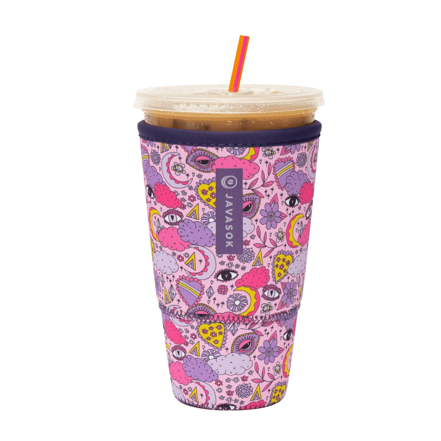 Sok Iced Coffee & Cold Soda Insulated Neoprene Cup Sleeve (Spring Bouquet, Small: 16-42oz)