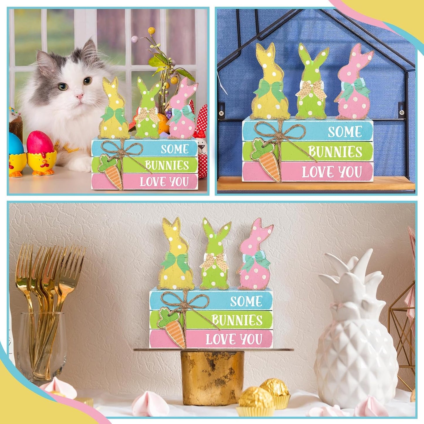 4 Pcs Easter Table Decor