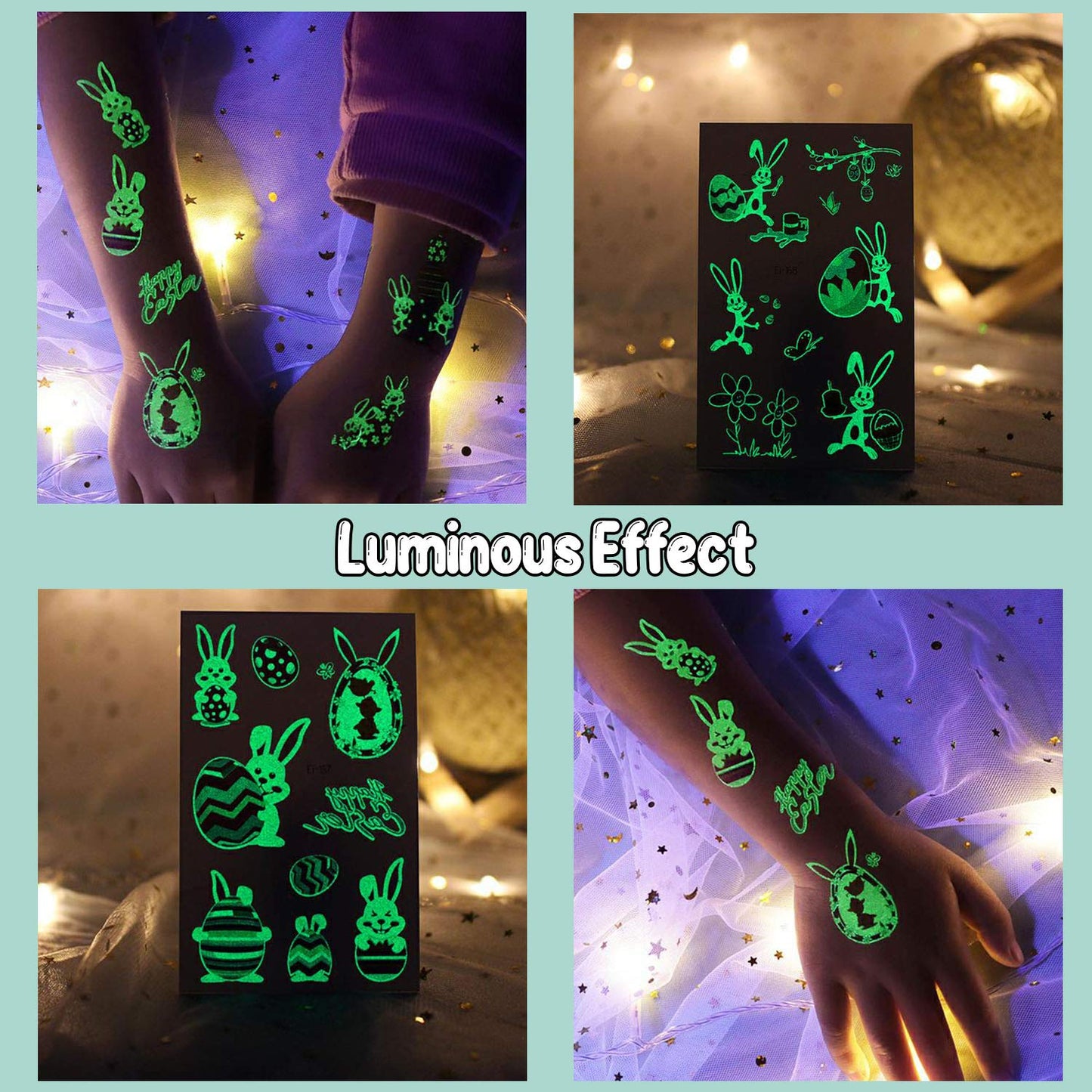 Luminous Easter Temporary Tattoos